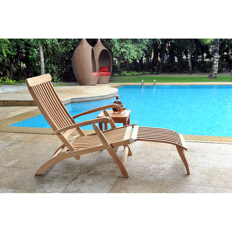 wayfair teak chaise lounge